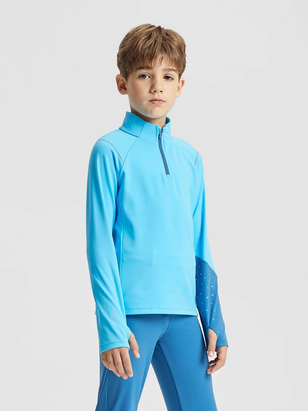On ice Quarter Zipped Long Sleeve **Crystal Blue**