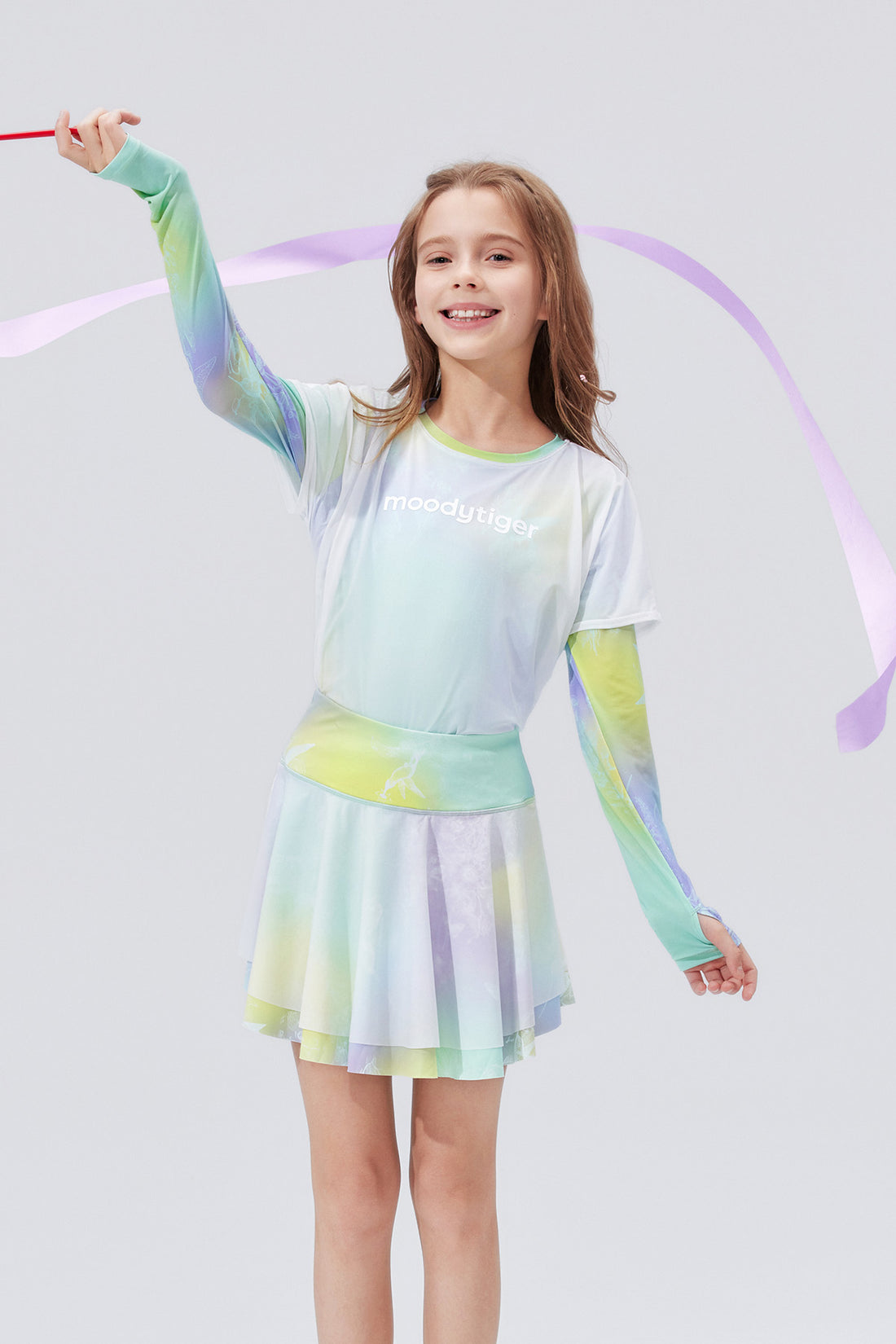 Fairy Printed Skirt **Gradient Buzz Cyan**