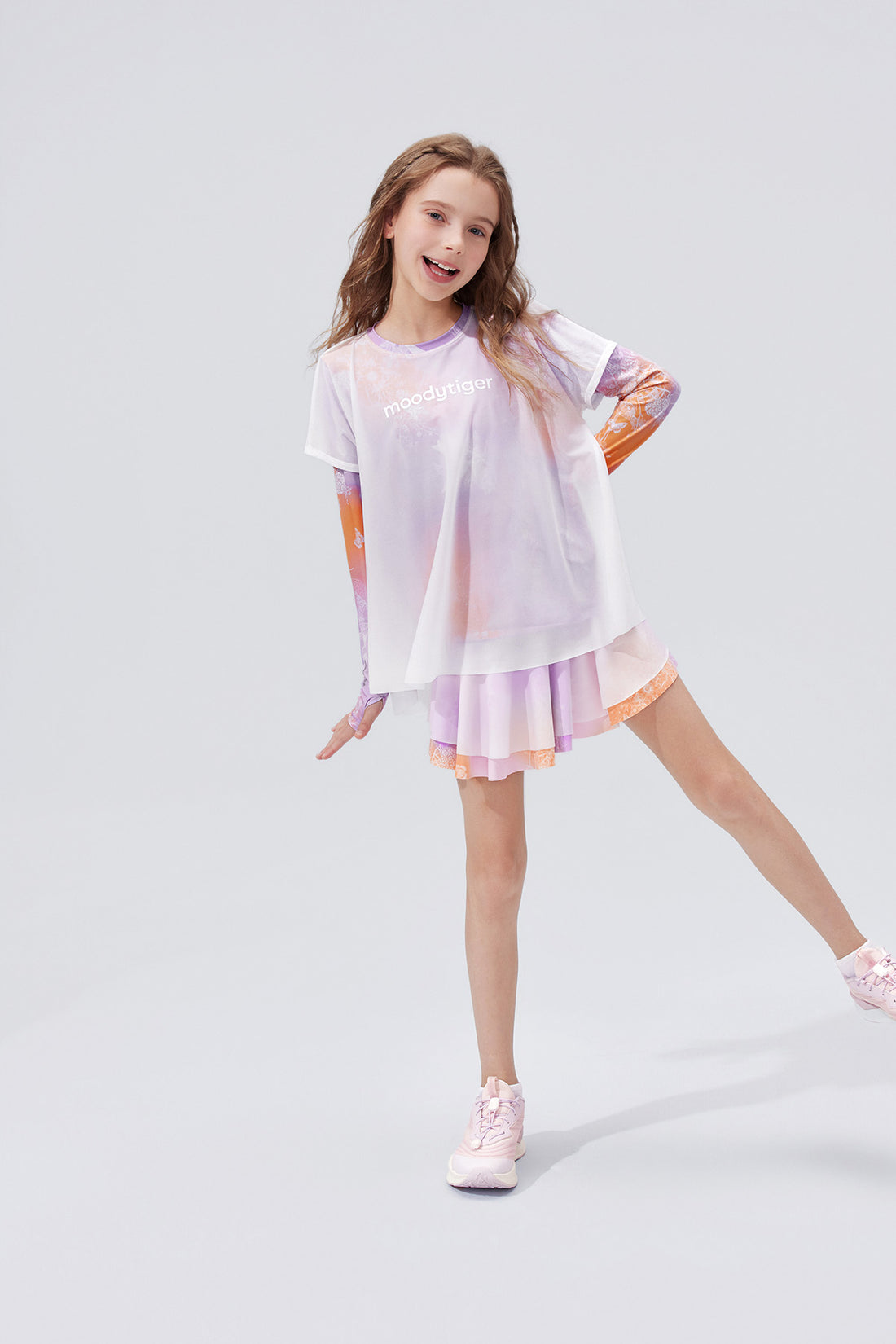Fairy Printed Skirt **Gradient Buzz Orange**