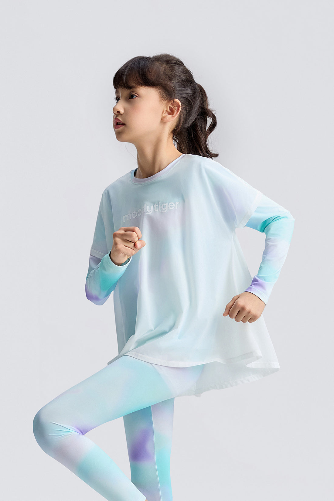 2-in-1 Light Weight Long Sleeve Tee **Lustrous Blue**