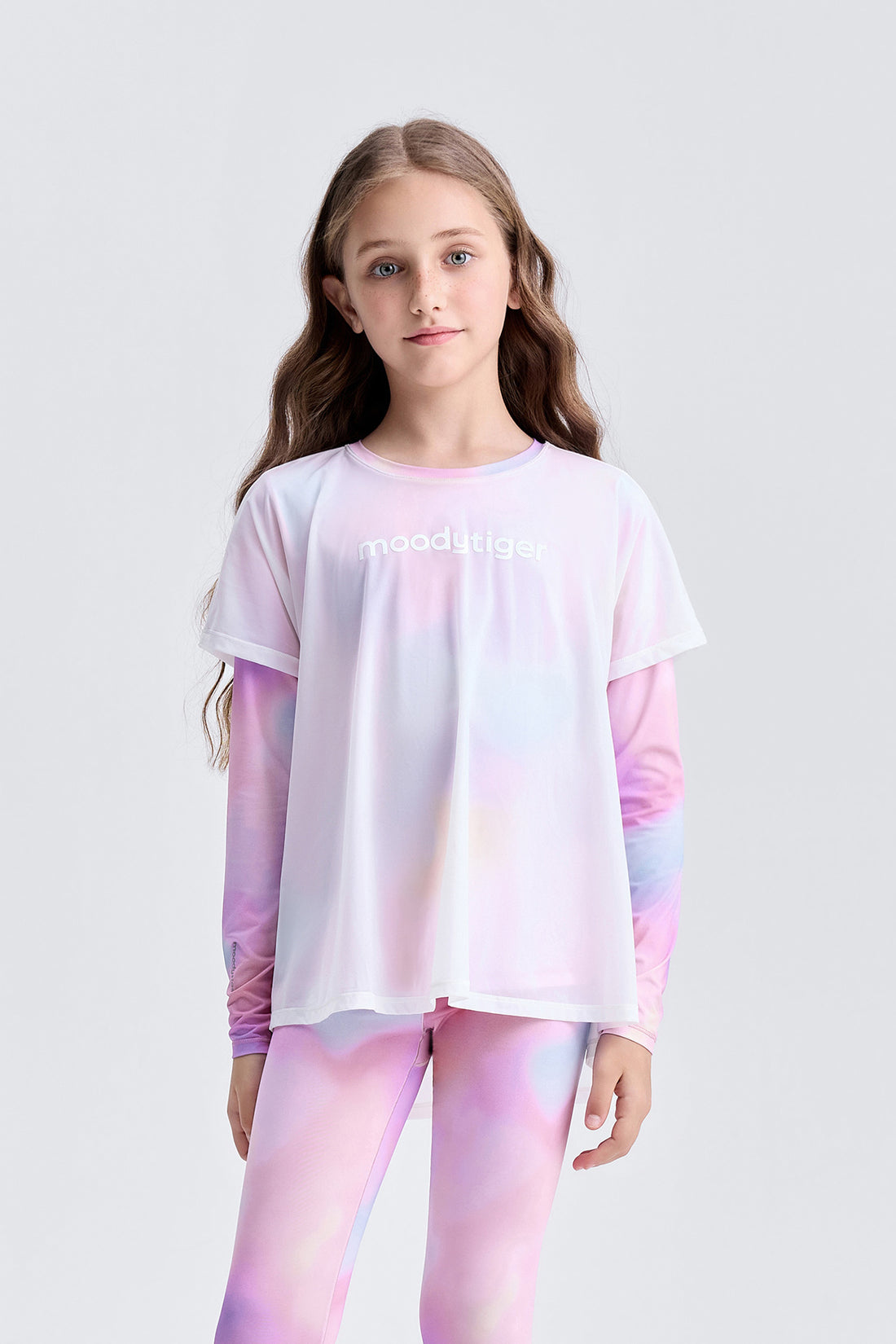 2-in-1 Light Weight Long Sleeve Tee **Lustrous Pink**