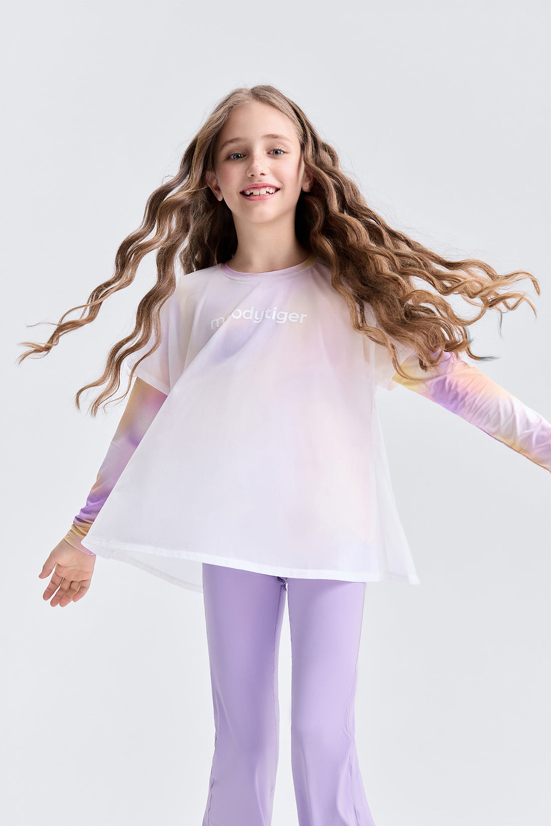 2-in-1 Light Weight Long Sleeve Tee **illusion pink**