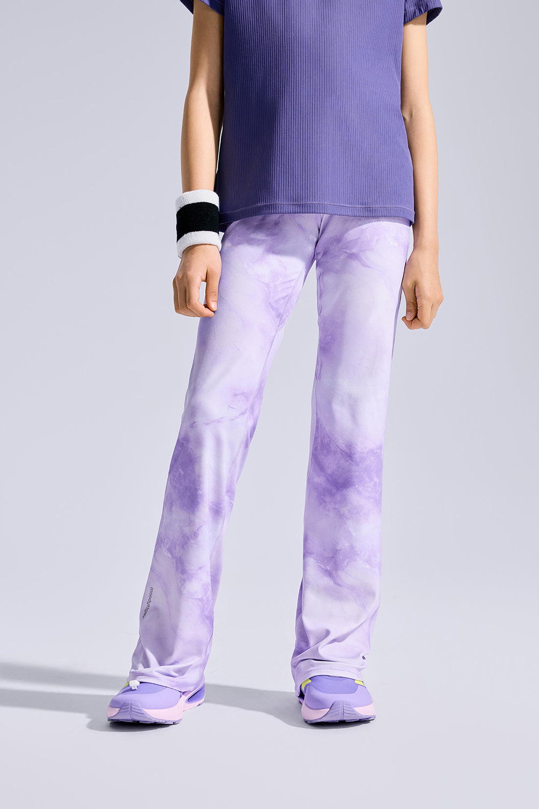 Cloudie Essential Printed Bootcut Leggings **Variegated Purple**