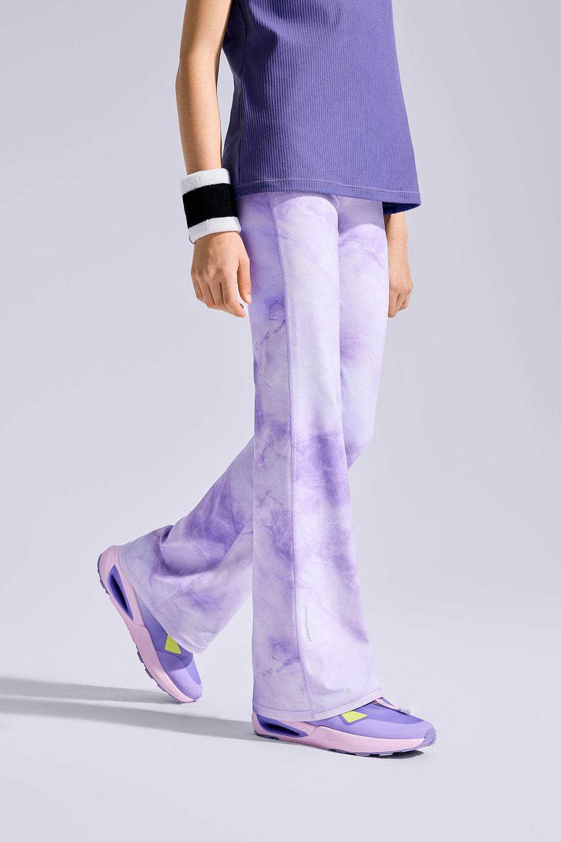 Cloudie Essential Printed Bootcut Leggings **Variegated Purple**