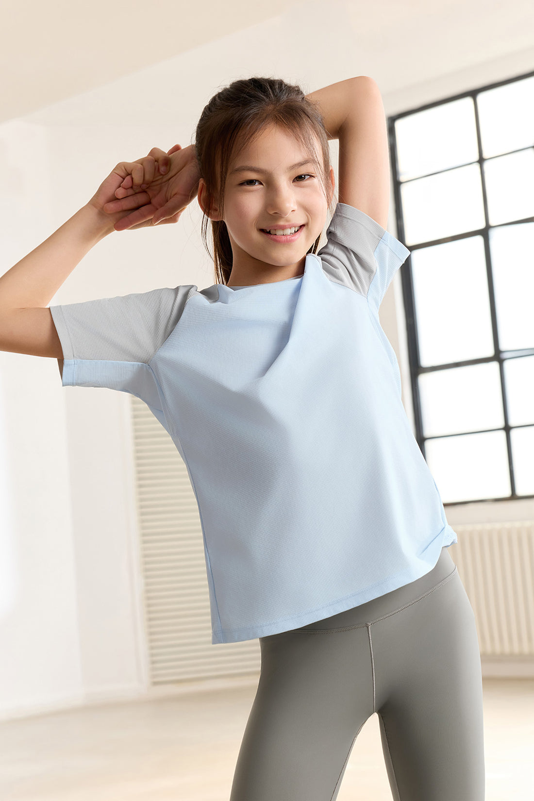 Colour Blocking Short Sleeve Tee **Ice Water**