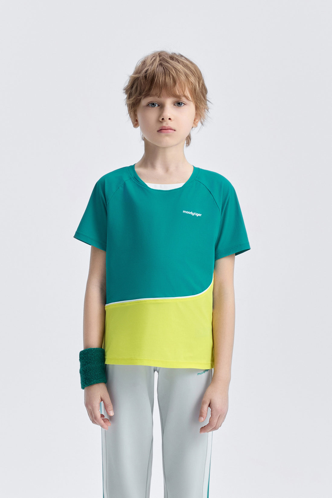 Colour Blocking Short Sleeves **Cerulean**