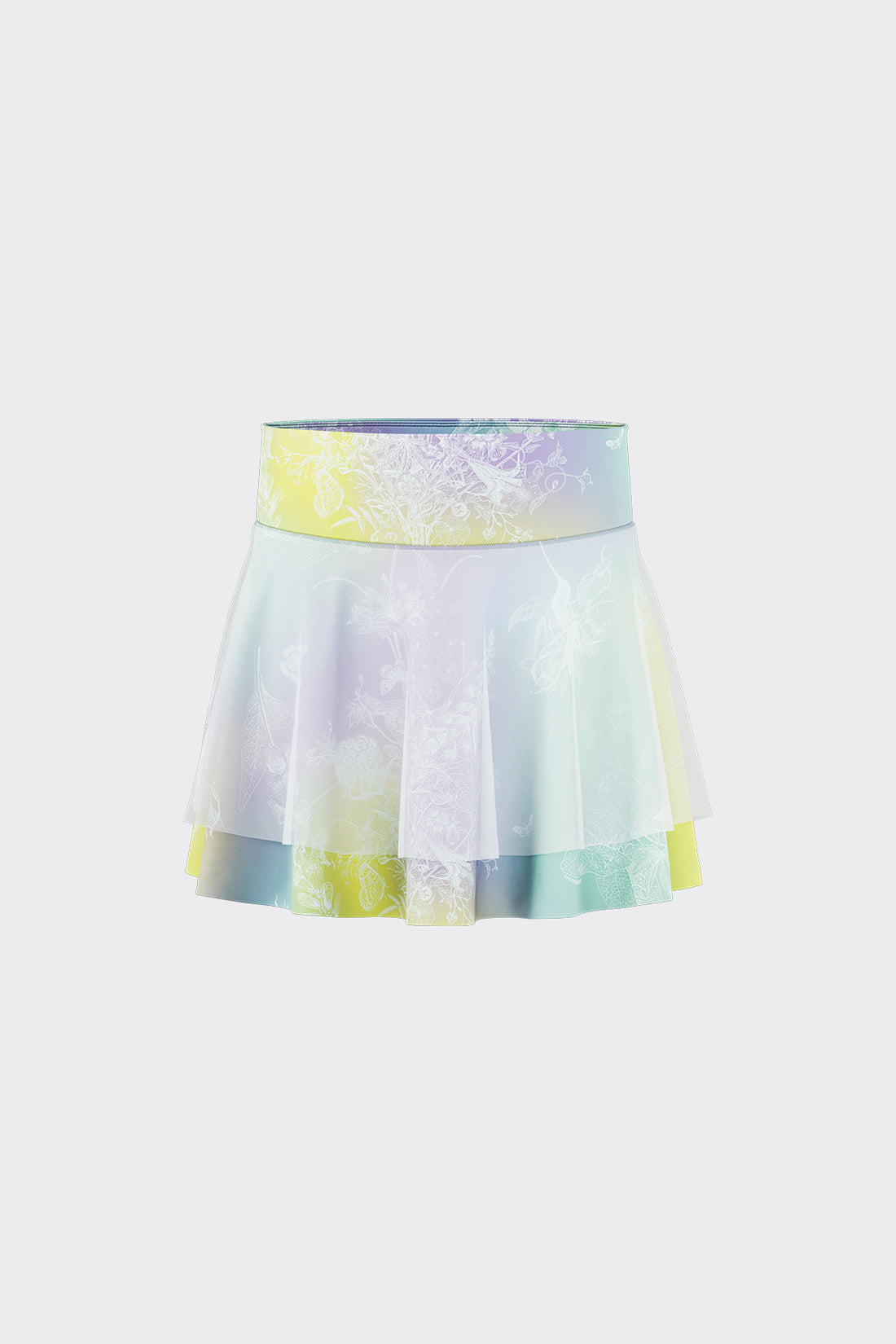 Fairy Printed Skirt **Gradient Buzz Cyan**