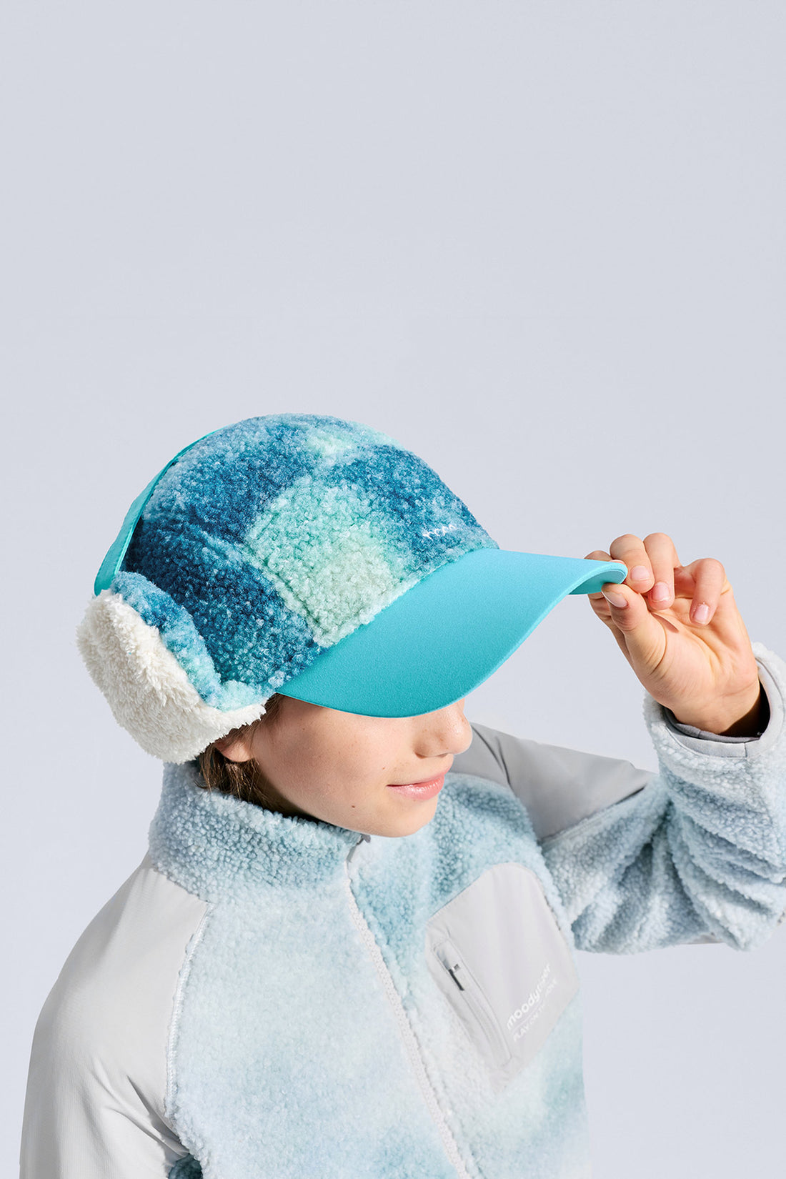 Printed Fleece Cap **Chasing Light Blue**