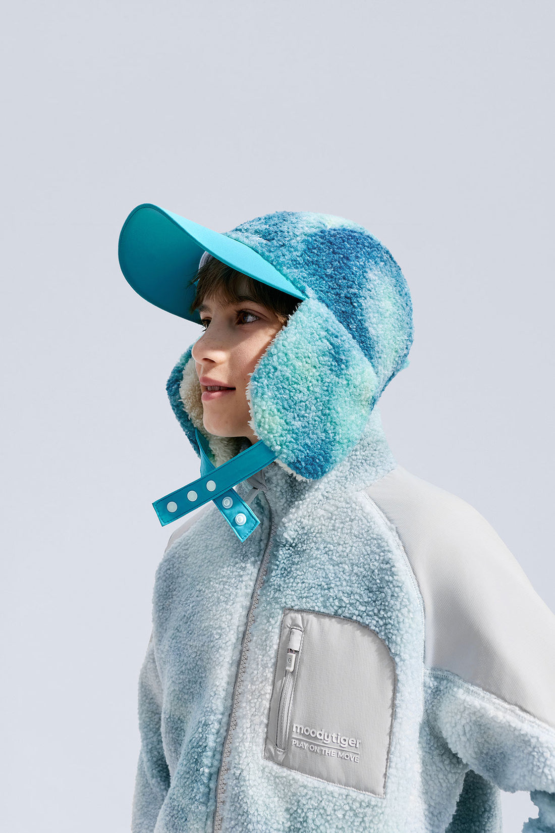 Printed Fleece Cap **Chasing Light Blue**