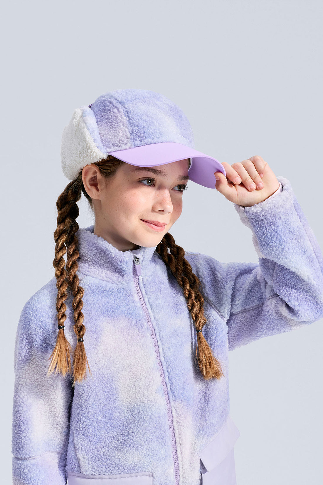 Printed Fleece Cap **Chasing Light Purple**