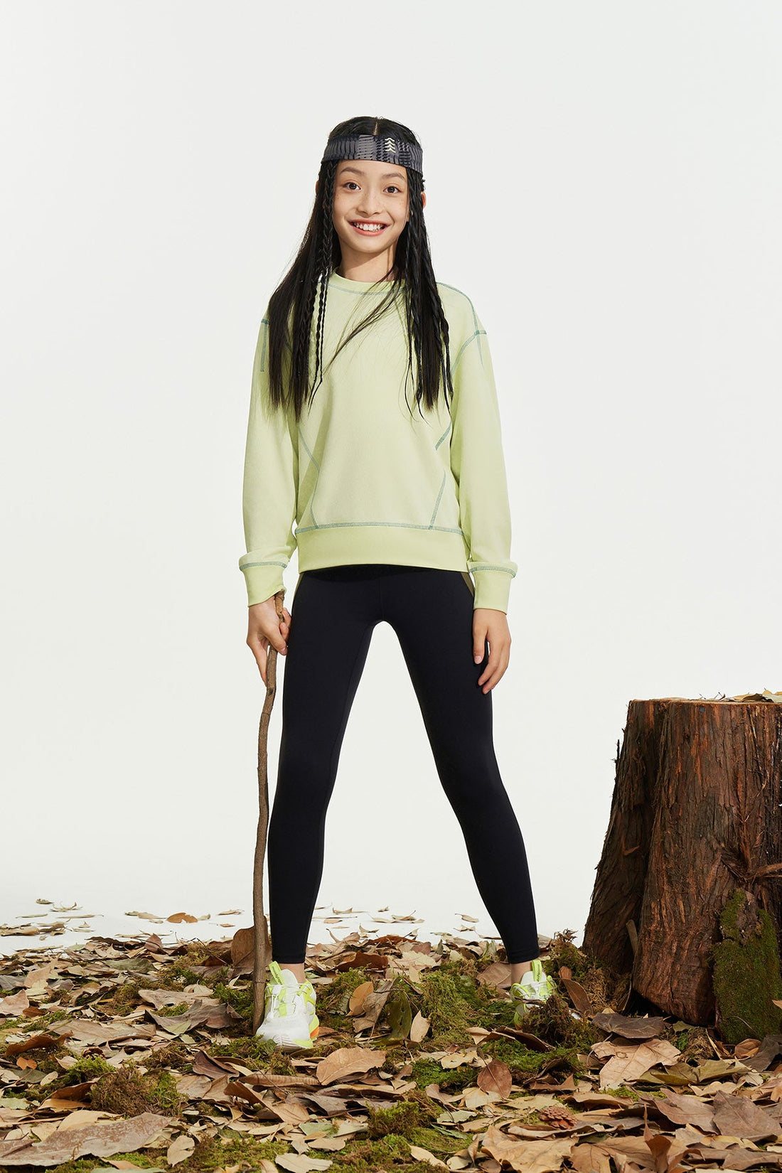 Queenie Colour Blocking Legging **Charcoal Black**