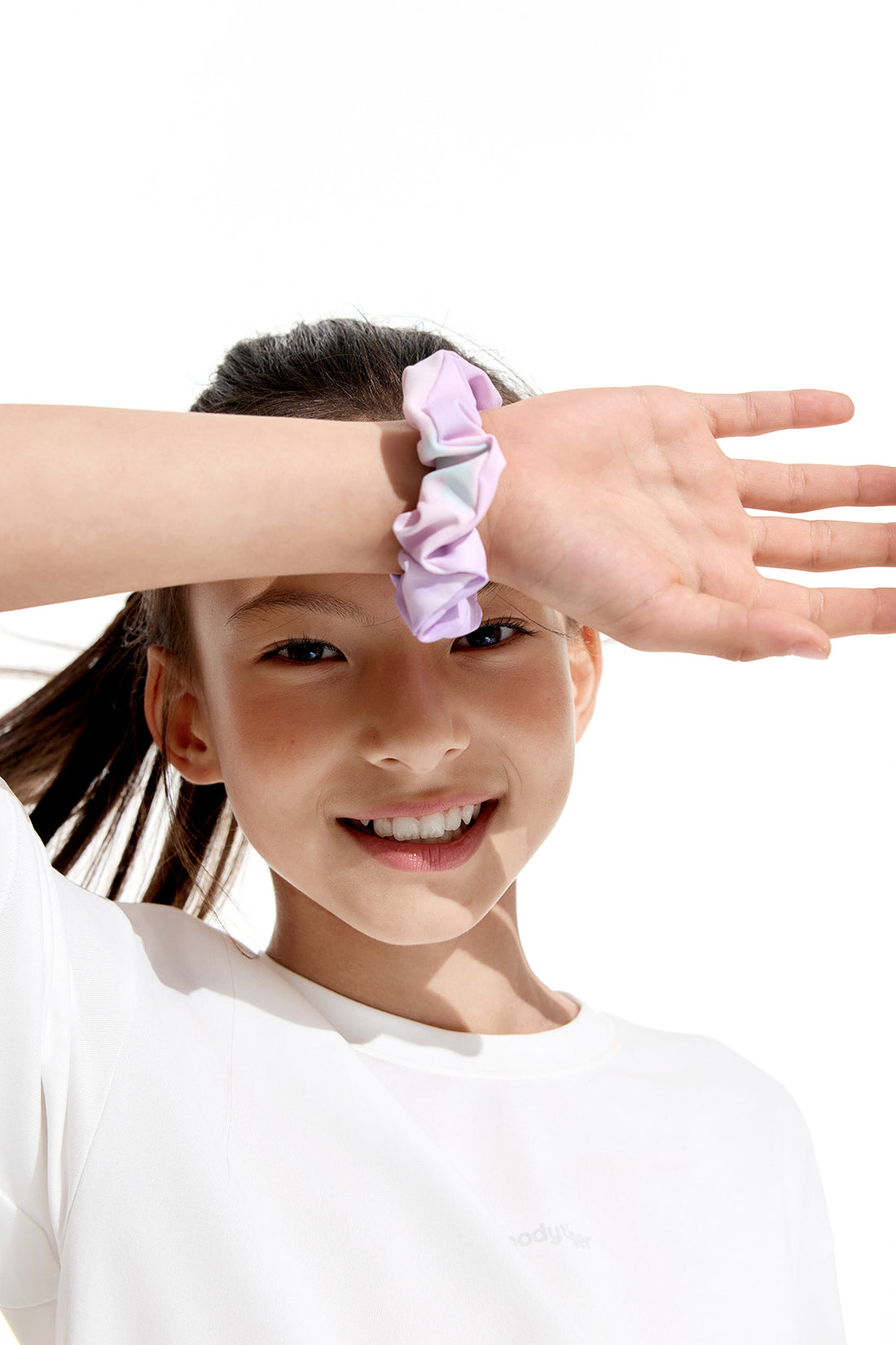 Stretchand Printed Scrunchie **Color Coral Pink Black**